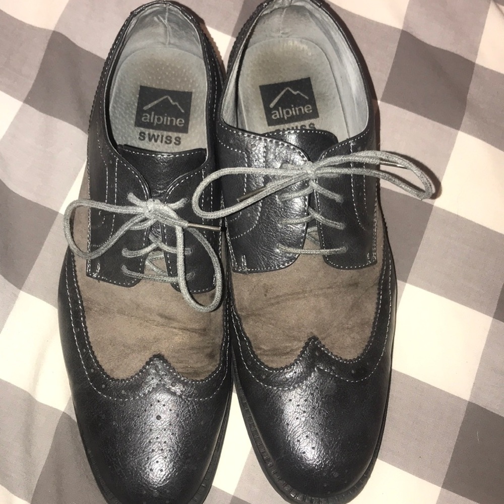 Alpine Swiss Black and Brown Loafers